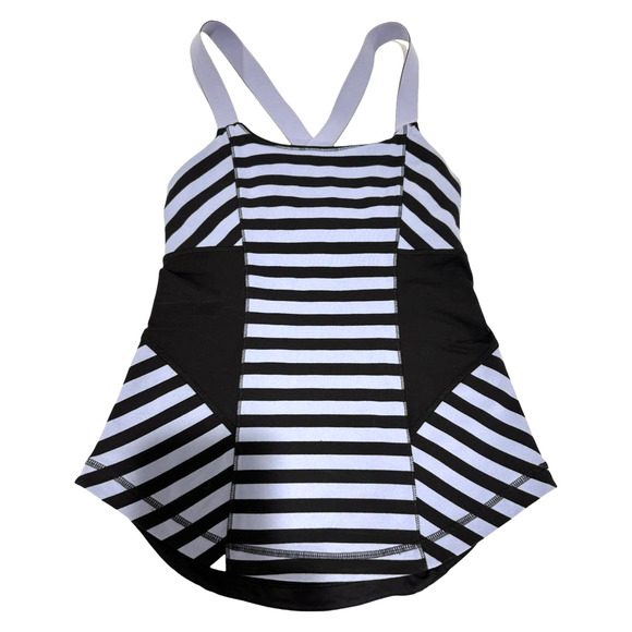 Lululemon Work It Out Tank Sea Stripe Polar Haze Black Built in Bra Womens Small - Picture 2 of 7